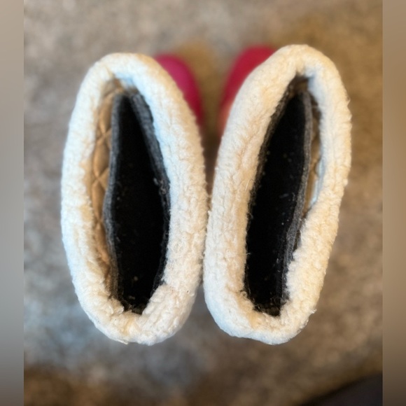 Sorel Powder Storm Pink Quilted Lined Pull On Winter Snow Boots Youth Girls SZ 4 - Picture 5 of 7